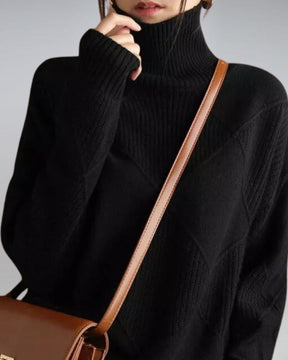 Suéter Feminino de Tricô Elegante com Gola Alta Ana