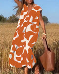Vestido Estampado com Decote em V