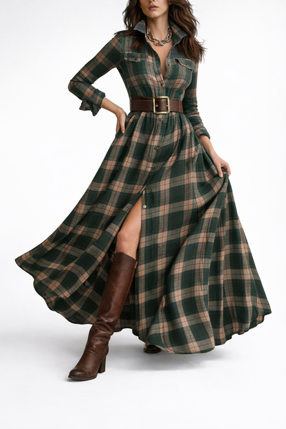 Vestido Longo Xadrez Hellen - 5