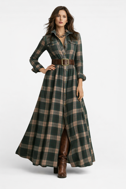 Vestido Longo Xadrez Hellen