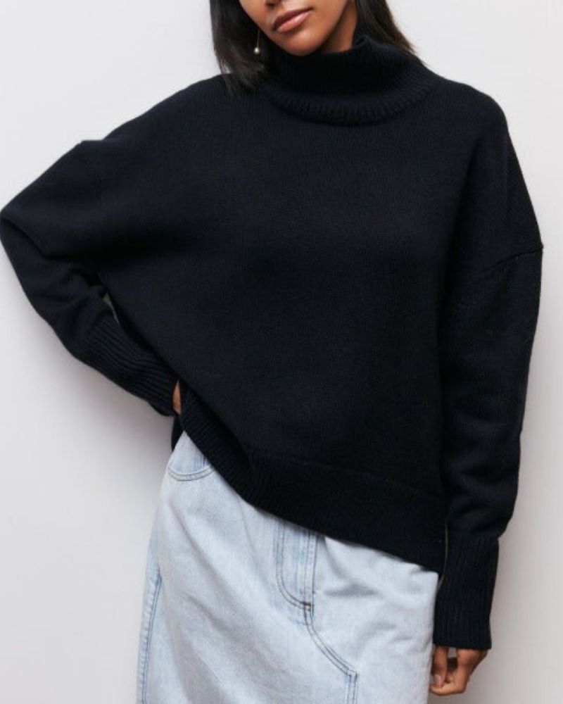 Blusa Feminina Oversized com Gola Alta Sabrina - 7