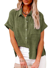 Camisa Manga Curta em Linho - Oferta Única