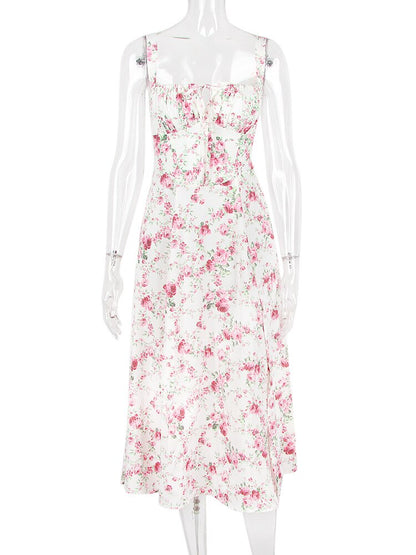 Vestido Feminino Midi Floral Alça Larga - 12