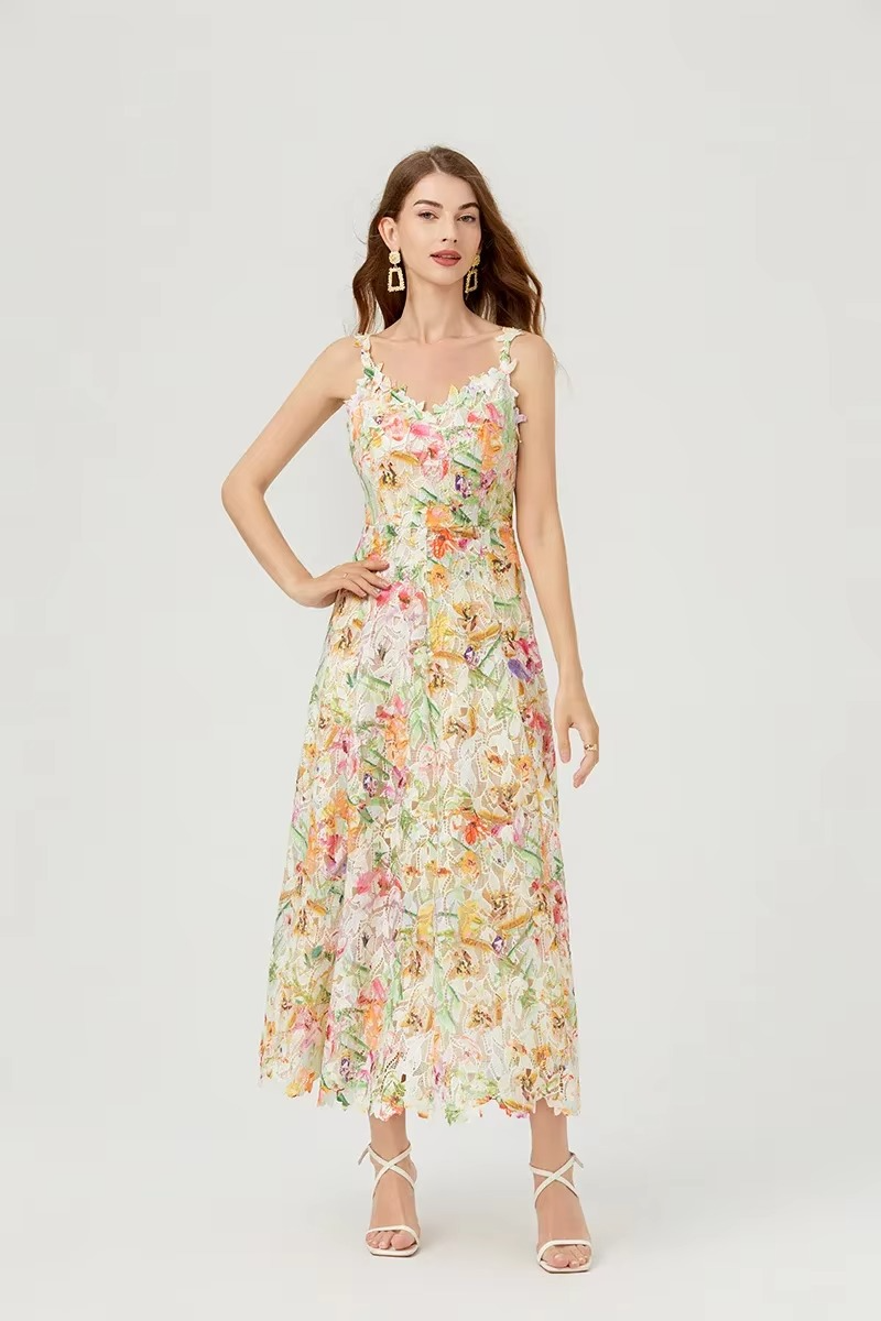 Vestido Feminino Floral Longo Bruna