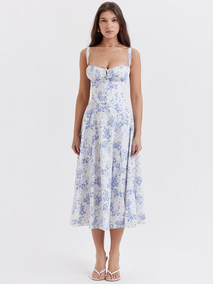 Vestido Feminino Midi Floral Alça Larga - 2