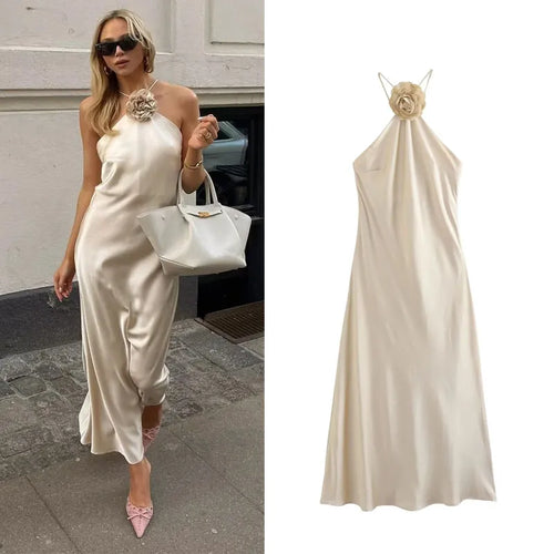 Vestido Feminino Longo Frente Única Liso