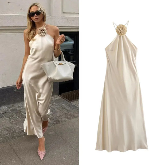 Vestido Feminino Longo Frente Única Liso