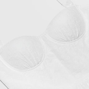Vestido Feminino Midi Renda Alça Larga Branco Nivia