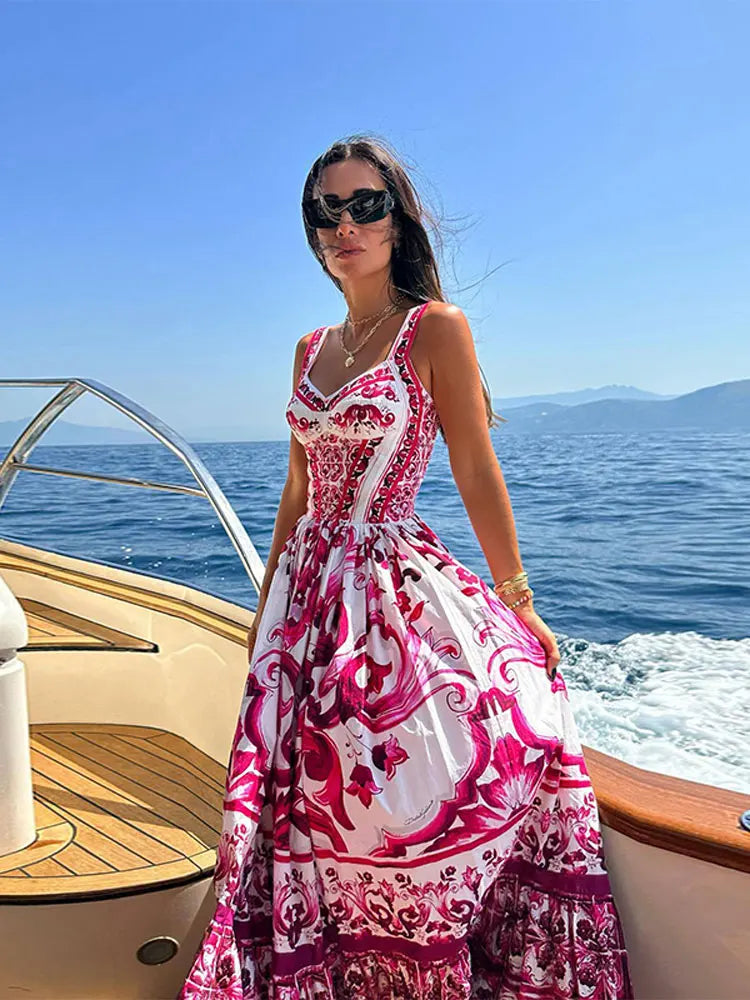 Vestido Feminino Longo Estampado - 4