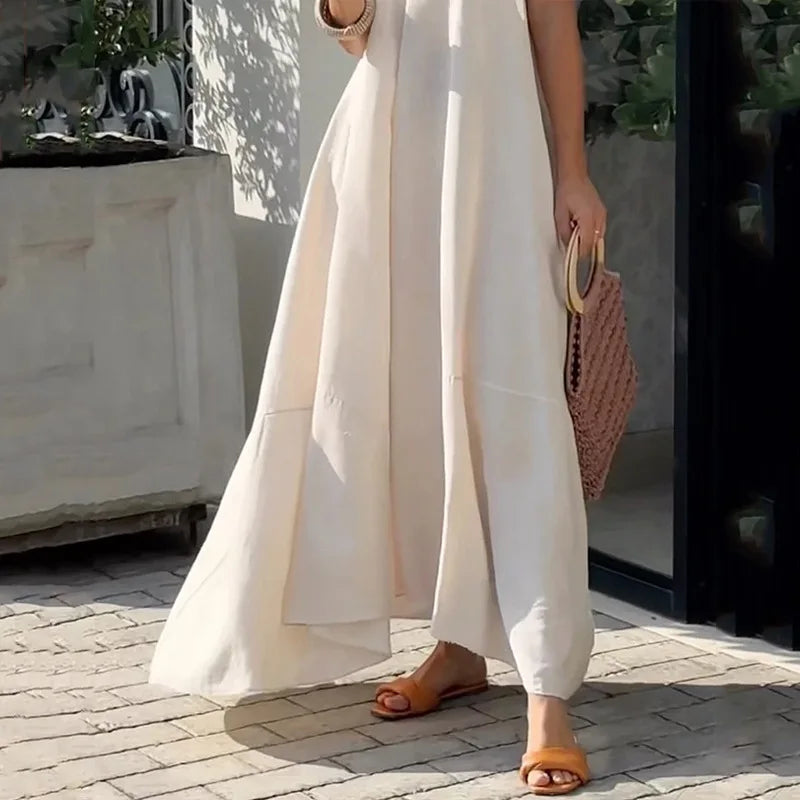 Vestido Longo Decote em V Alça Laço - 3