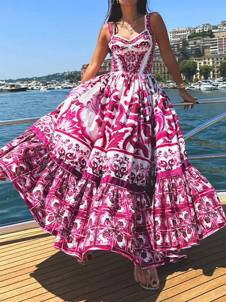 Vestido Feminino Longo Estampado - 3