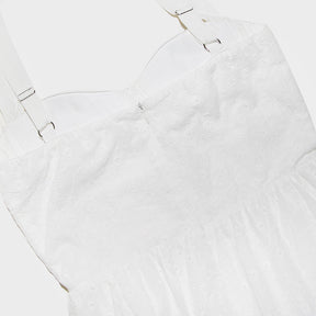 Vestido Feminino Midi Renda Alça Larga Branco Nivia