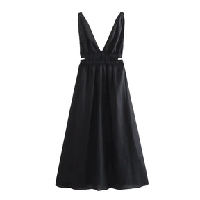 Vestido Feminino Midi Decote em V