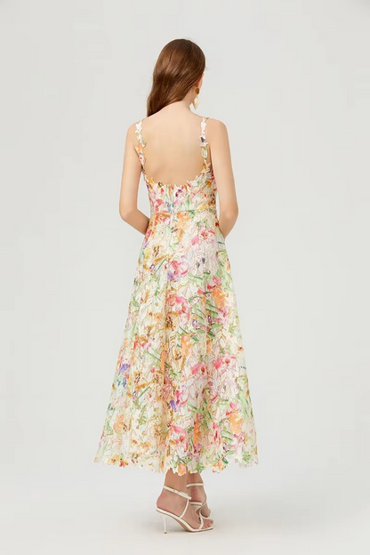 Vestido Feminino Floral Longo Bruna