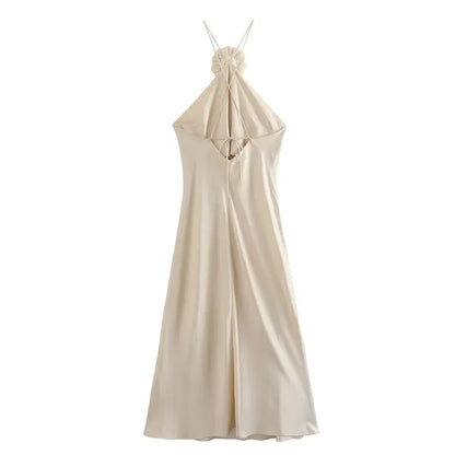 Vestido Feminino Longo Frente Única Liso - 3