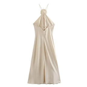 Vestido Feminino Longo Frente Única Liso