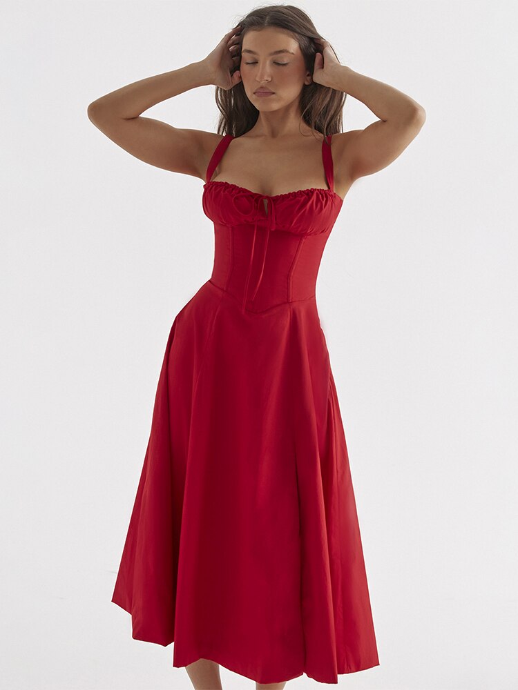 Vestido Feminino Midi Floral Alça Larga - 5