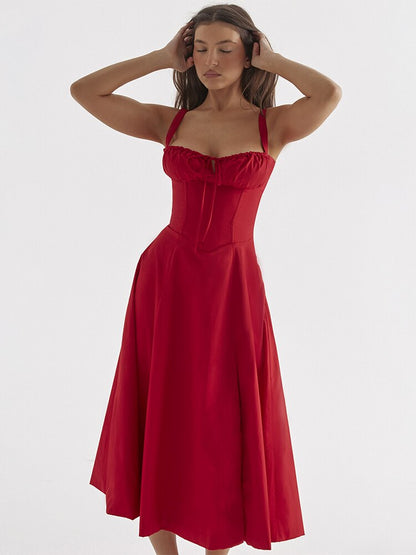 Vestido Feminino Midi Floral Alça Larga - 5