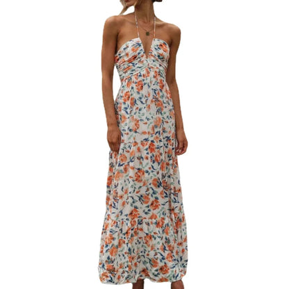 Vestido Feminino Longo Frente Única Floral Chiffon - 8