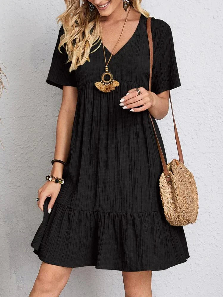 Vestido Feminino Midi Manga Babado