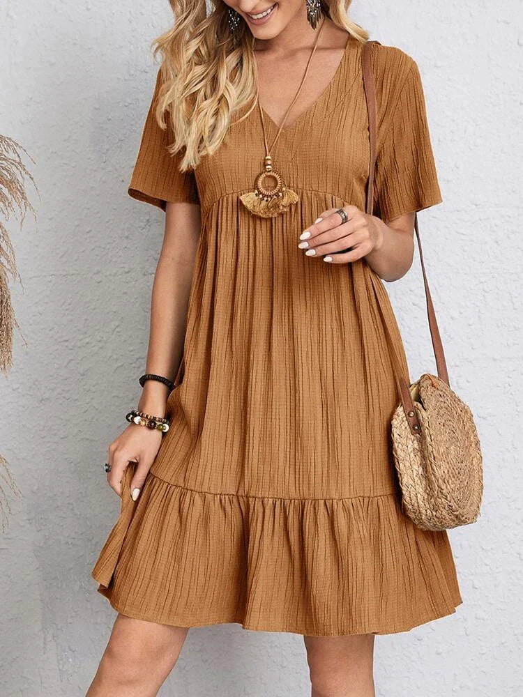 Vestido Feminino Midi Manga Babado - 11