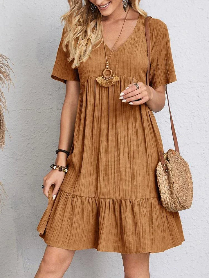 Vestido Feminino Midi Manga Babado