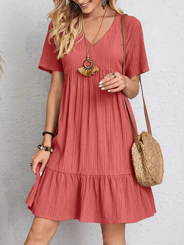 Vestido Feminino Midi Manga Babado
