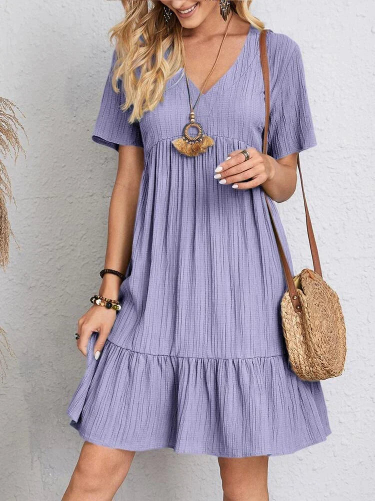 Vestido Feminino Midi Manga Babado