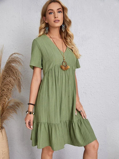 Vestido Feminino Midi Manga Babado - 2