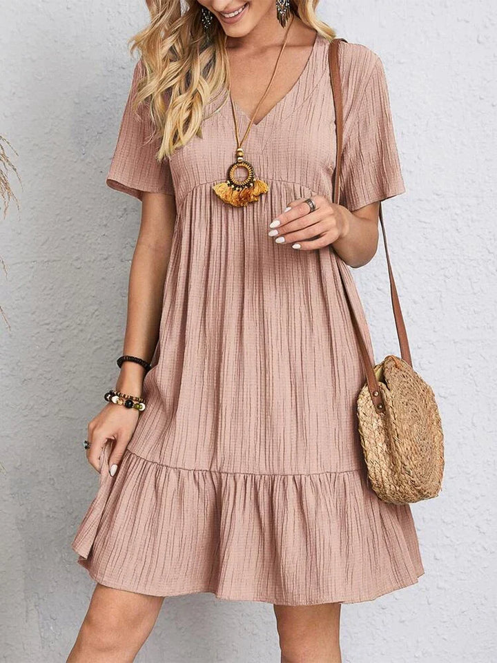 Vestido Feminino Midi Manga Babado