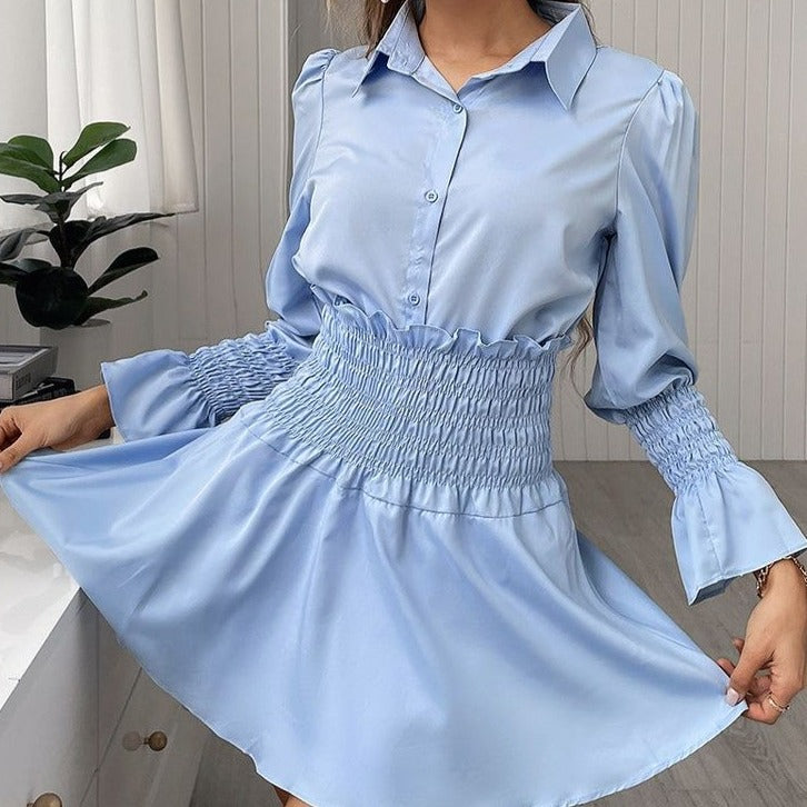 Vestido Feminino Gola de Cetim Paty