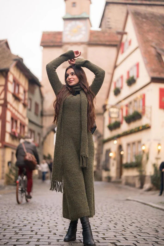 Vestido Feminino Longo de Lã Julie