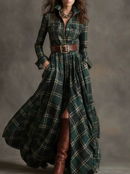 Vestido Longo Xadrez Hellen - 9