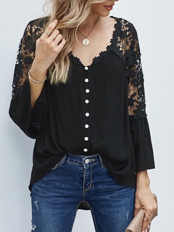 Blusa Feminina Costas E Ombros Em Renda Preta / P 003
