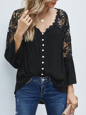 Blusa Feminina Costas E Ombros Em Renda Preta / P 003