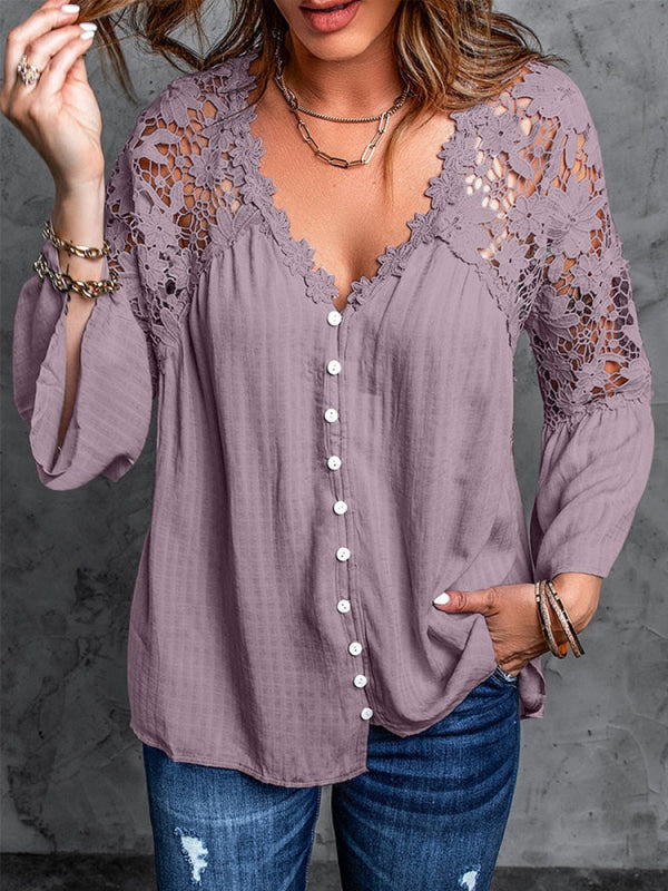 Blusa Feminina Costas E Ombros Em Renda Roxa / P 003