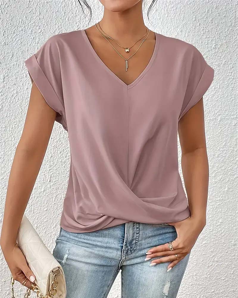 Camiseta Feminina Elegante com Mangas Curtas
