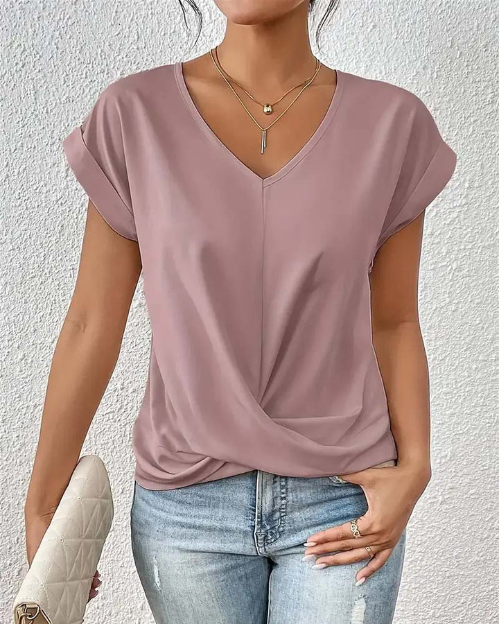 Camiseta Feminina Elegante com Mangas Curtas