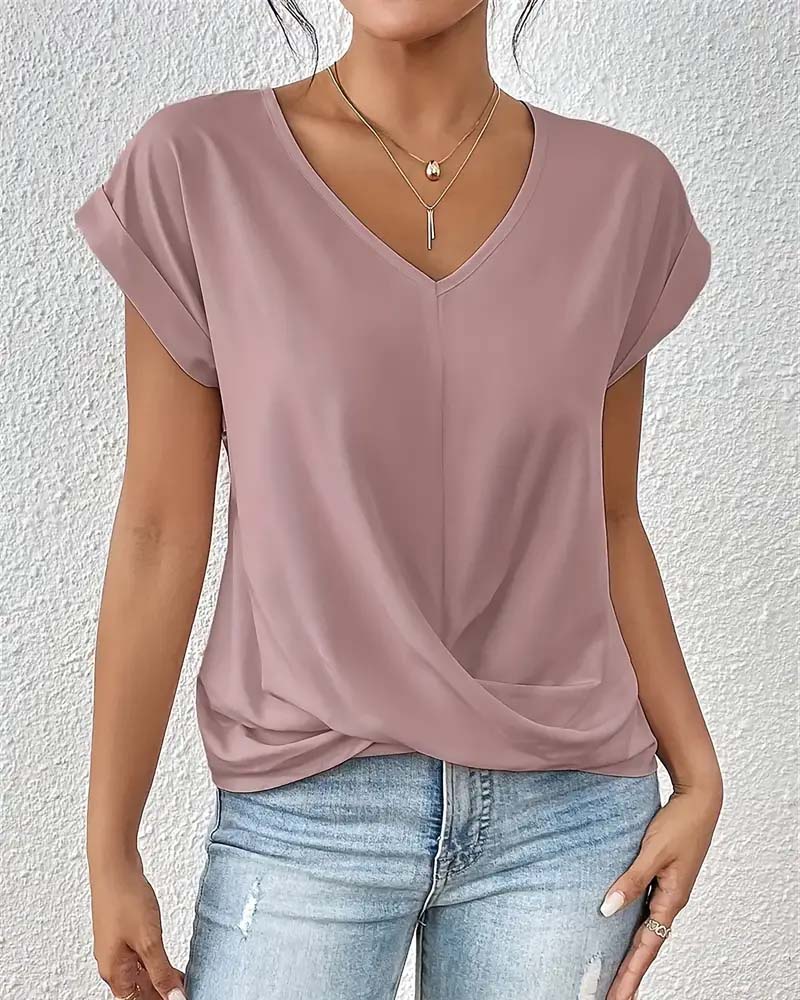 Camiseta Feminina Elegante com Mangas Curtas