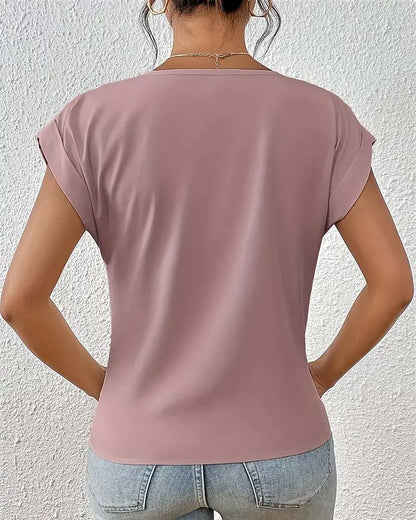 Camiseta Feminina Elegante com Mangas Curtas