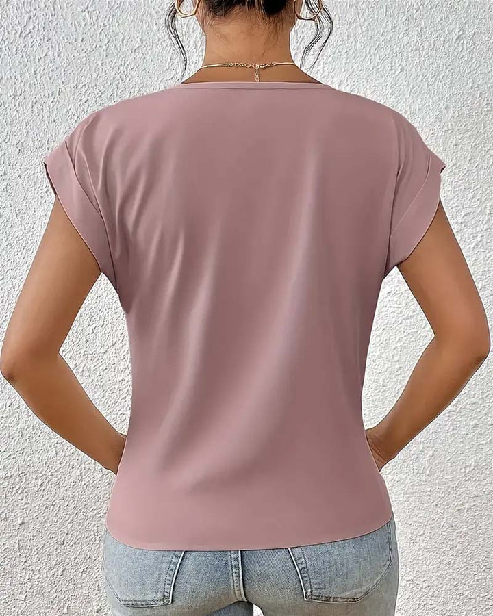 Camiseta Feminina Elegante com Mangas Curtas