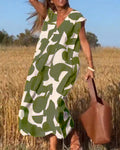 Vestido Estampado com Decote em V