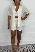 Conjunto Casual Plissado e Estampado