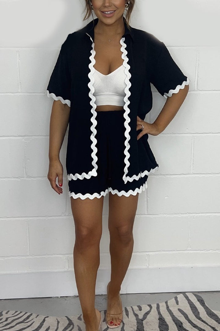 Conjunto Casual Plissado e Estampado