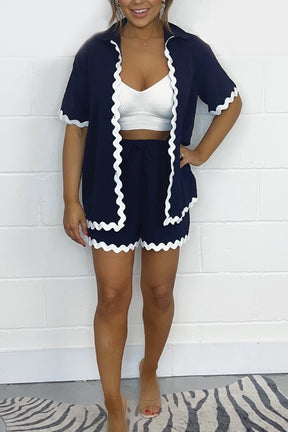 Conjunto Casual Plissado e Estampado