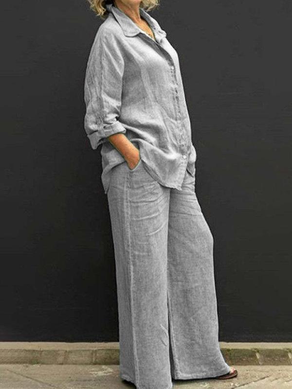 Conjunto de Calça com Camisa de Estilo Commuting
