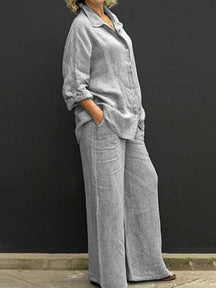 Conjunto de Calça com Camisa de Estilo Commuting