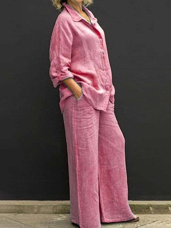 Conjunto de Calça com Camisa de Estilo Commuting