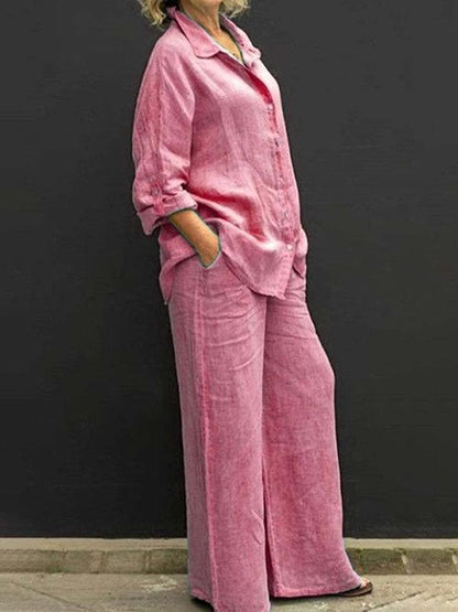 Conjunto de Calça com Camisa de Estilo Commuting