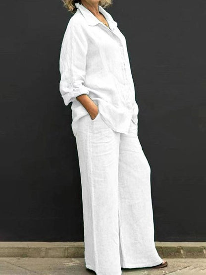 Conjunto de Calça com Camisa de Estilo Commuting